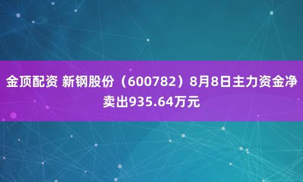 金顶配资 新钢股份（600782）8月8日主力资金净卖出935.64万元