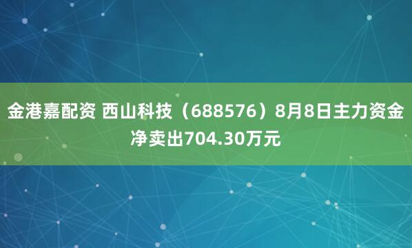 金港嘉配资 西山科技（688576）8月8日主力资金净卖出704.30万元